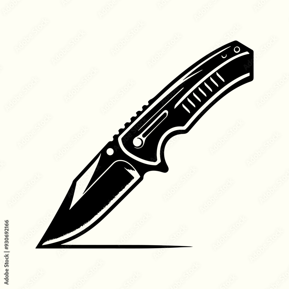 Wall mural utility knife tool silhouette vector template