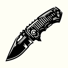 Utility Knife Tool Silhouette Vector Template