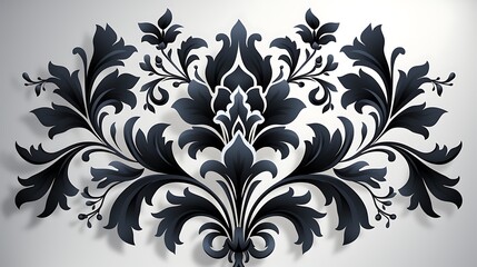 Obraz premium Timeless Black and White Damask Wallpaper Design Generative AI