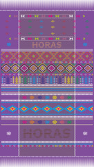 Traditional Ulos Batak pattern, design, decoration, wallpaper, ornament with various colors.