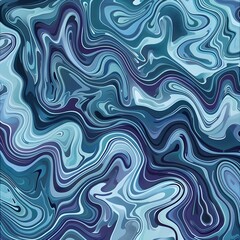 Abstract Fluid Art with Swirling Blue and Purple Tones Creating a Mesmerizing and Dynamic Visual Effect