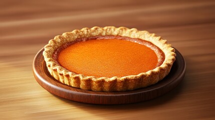 Delicious pumpkin pie with a golden crust, perfect for autumn celebrations and festive gatherings.