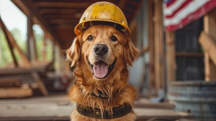 Labor Day concept with dog