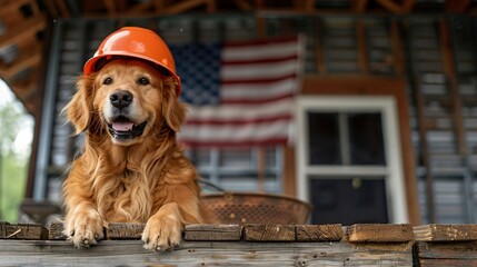 Labor Day concept with dog