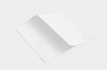 Blank white template paper with  isolated on white background, 3d illustration, 3d rendering