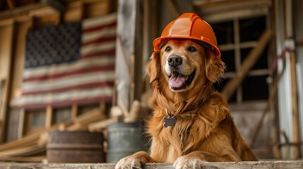 Labor Day concept with dog