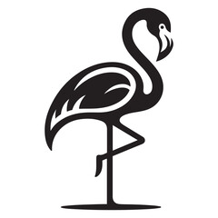 Flamingo silhouette isolated on white, Flamingo vector art, Flamingo silhouette, Flamingo illustration, Flamingo black and white vector, black and white Flamingo, Flamingo black and white vector illus