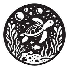 Turtle vector art, Turtle silhouette, Turtle illustration, Turtle black and white vector, black and white Turtle, Sea Turtle silhouette, Turtle black and white vector illustration, 