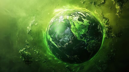 save the green planet, abstract organic background in green color