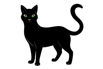 Beautiful cat silhouette black vector art illustration 