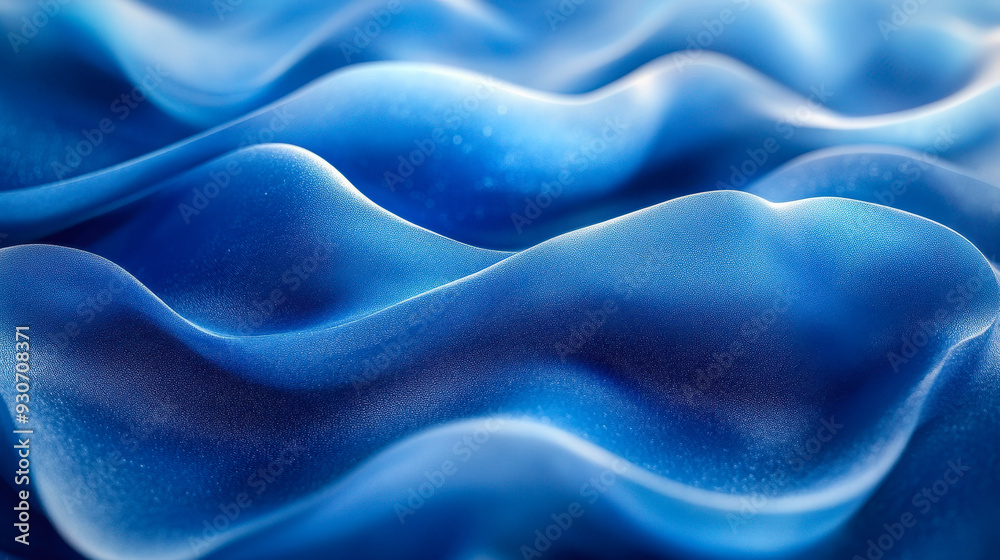 Poster abstract blue wave-like texture background with smooth fluid shapes and soft lighting for design pro