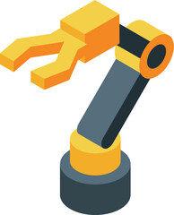 Mechanical robot arm holding something with three fingers
