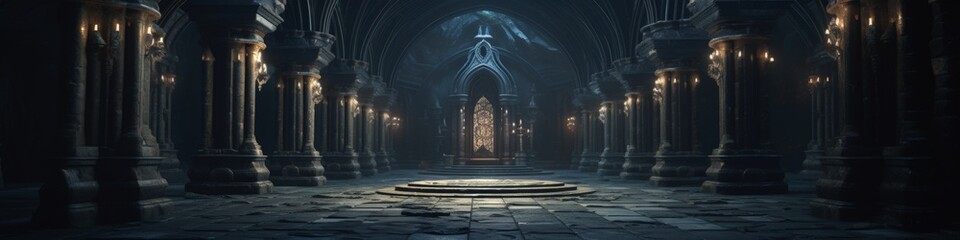 Beautiful Arabian Style Palace View of Hallway Created with Generative AI Technology