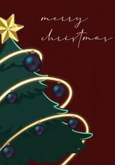 Elegant Christmas Tree with Golden Lights and Ornaments