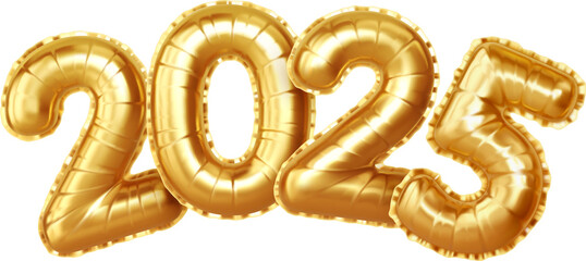 Gold Balloons 2025 New Year