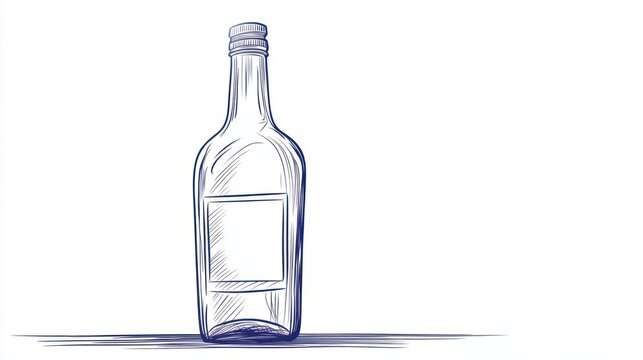 recommend clip art: Alcohol discount bottle. Continuous line art. Discount action template. Flat vector illustration isolated on white background.