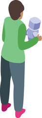 Fototapeta premium Young person is holding a small, humanoid robot, suggesting an interest in robotics and technology