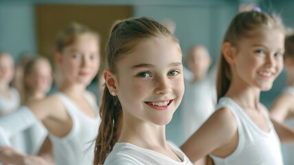 Joyful Young Dancers Performing Together in Studio Bright Smiles Expression