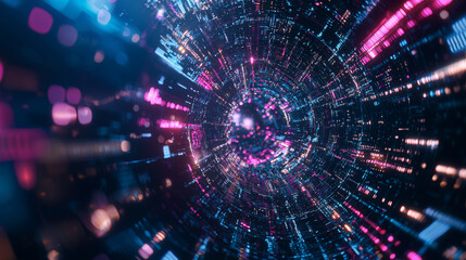 Obraz premium 3D Search Engine: Centralized Data Flow. Generative AI