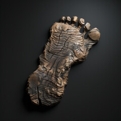 Detailed Wooden Footprint Sculpture Texture for Creative Design
