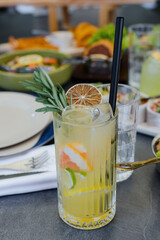 Rosemary citrus refresher. Lime and herb cooler