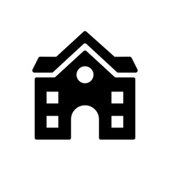 Building icon. School building icon.