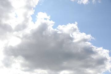 Picturesque view of blue sky with fluffy clouds