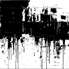 Bold Grunge Marks Disturb a Pure White Canvas - High Contrast Abstract Texture