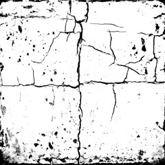 Cracked Concrete Surface With Distressed Grunge Texture in Black and White
