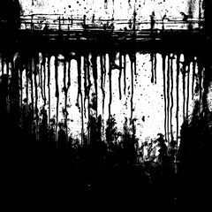 Obsidian Drip Grunge Brushwork with Dust Particles