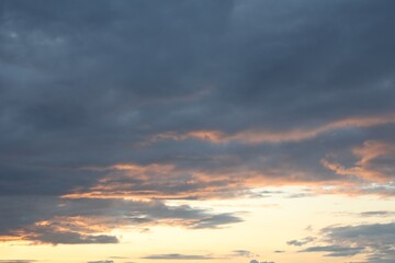 Picturesque view of sky with clouds on sunset