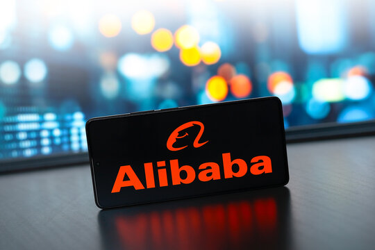 August 20, 2024, Paraguay. In this photo illustration, the Alibaba Group logo is displayed on a smartphone screen.
