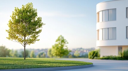 Naklejka premium Modern sustainable architecture in urban setting