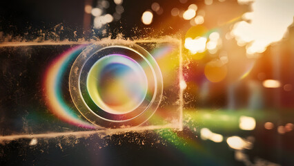 Sonic Boom: A speaker explodes with vibrant sound and light, capturing the energy of music in an abstract and electrifying image