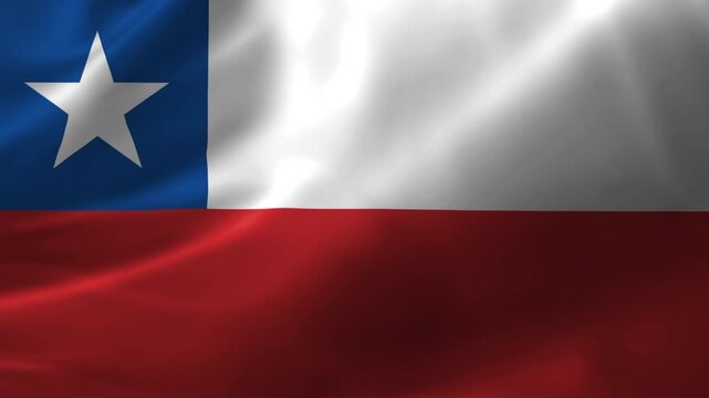 Realistic Ultra-HD flag of Chile waving in the wind. Seamless loop with highly detailed fabric texture.
