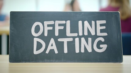 Offline Dating Concept Chalkboard Sign - Ideal for Online Articles, Blogs, and Social Media Campaigns