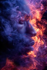 Face in Fiery Mist