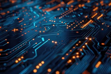 Electronic components and wires on a circuit board