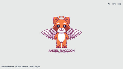 cute racoon cartoon illustration concept pose cute animal icon vector illustration collection