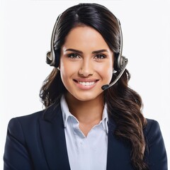 smiling woman with headset
