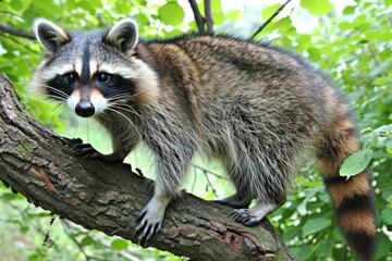 An image featuring a raccoon with its inquisitive expression, symbolizing its adaptability and cleverness in urban and natural environment