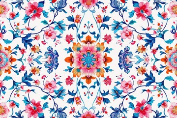 Naklejka premium Colorful floral design on a plain white surface