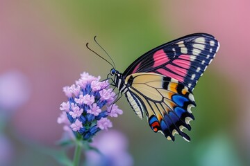 Naklejka premium Purple butterfly on flower