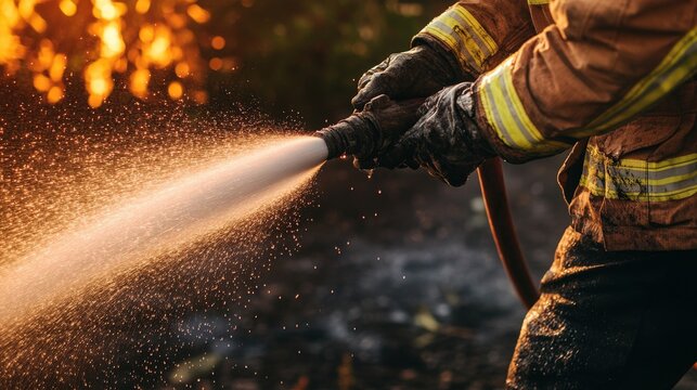 Close-up Shot of a Firefighter's Hands Holding Equipment During a Rescue Mission