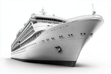 Fototapeta premium white ship cruise liner isolated on white background