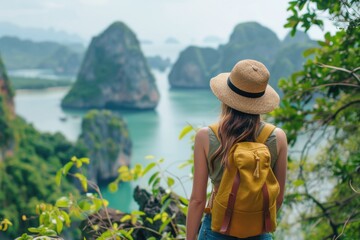 A person standing by the water, looking out at the sea