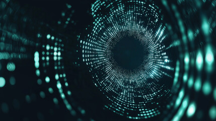 Obraz premium Binary Matrix Flow Through a Digital Portal. Generative AI