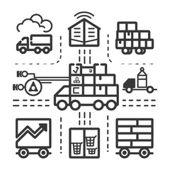 Delivery and Transportation System with Multiple Vehicles and Logistics Elements