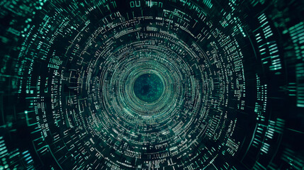 Binary Matrix Flow Through a Digital Portal. Generative AI