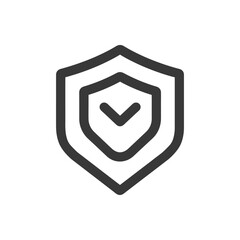 Double Outline Shield with Down Arrow Icon
